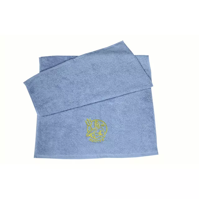 Полотенце махровое с вышивкой "Нептун" ТМ "Ярослав" голубое